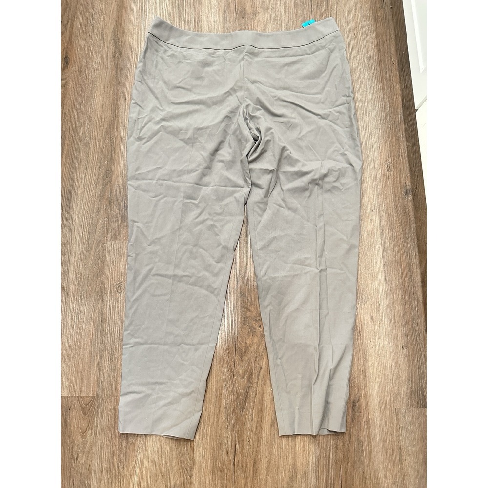 Per Se Dress Pants Women's 18 Solid Gray Side Zip Straight Leg Wool Blend